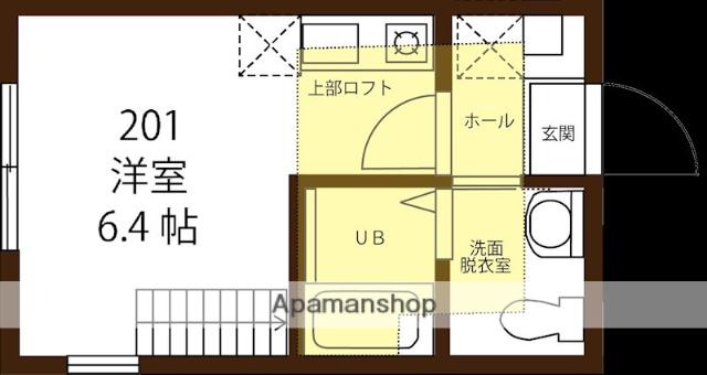 ハーミットクラブハウス横浜山手Ⅲ(ワンルーム/2階)の間取り写真