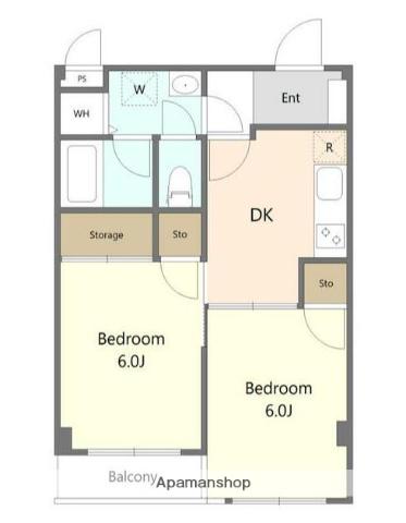 サンピア杉田(2DK/2階)の間取り写真