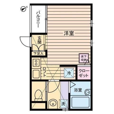 ウィンズ上永谷C棟(ワンルーム/2階)の間取り写真