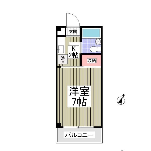 シャトール田口戸塚Ⅰ棟(1K/2階)の間取り写真