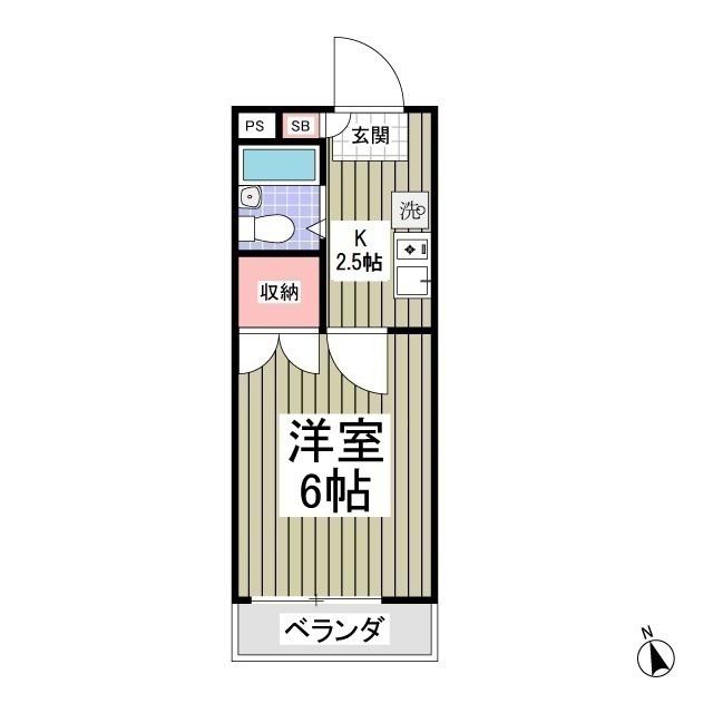 シャトール田口片倉(1K/3階)の間取り写真