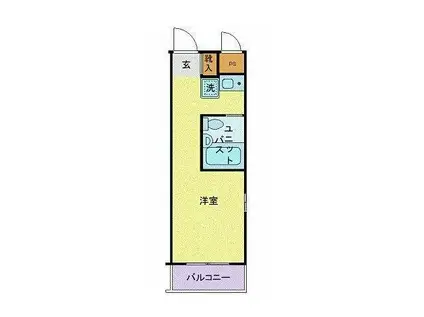 スカイコート日吉第2(ワンルーム/4階)の間取り写真