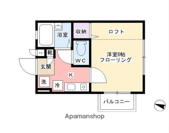 ハイツTOMIE(1K/2階)の間取り写真