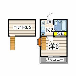 レオパレス森崎Ⅱ(1K/2階)の間取り写真
