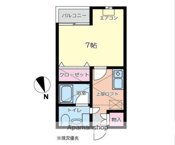 リヴェールⅢ(1K/2階)の間取り写真