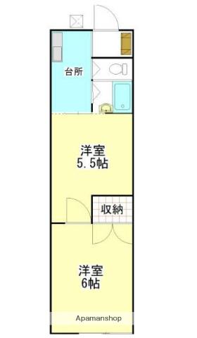 TOMOハイツ(2K/1階)の間取り写真