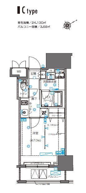 ZOOM横浜桜木町 8階階 間取り