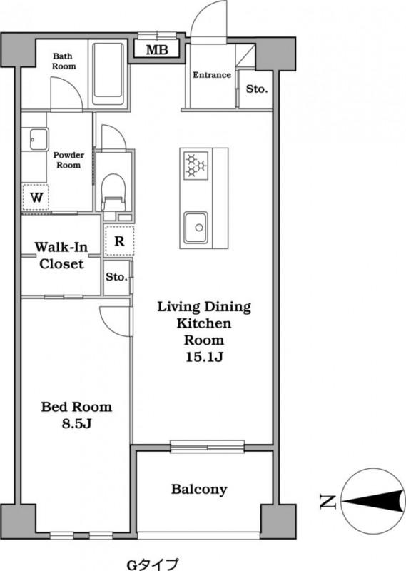 レジディア武蔵小杉(1LDK/3階)の間取り写真