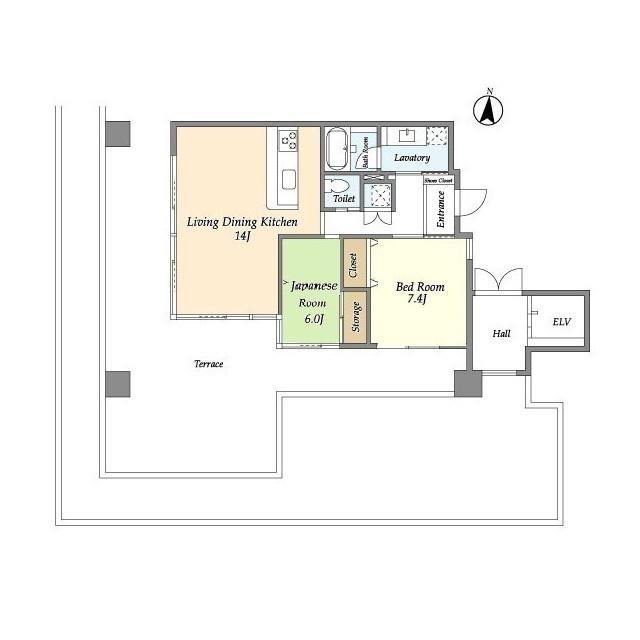 レリーフ美しが丘(2LDK/4階)の間取り写真