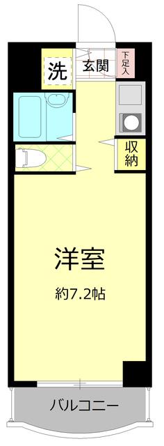 パークノヴァ横浜参番館(ワンルーム/10階)の間取り写真