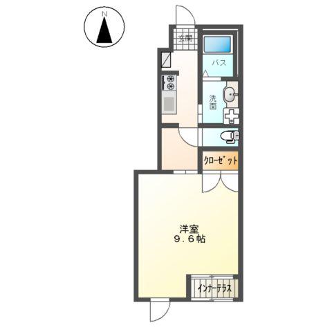 ネオ グランドゥール・メイ(1K/1階)の間取り写真