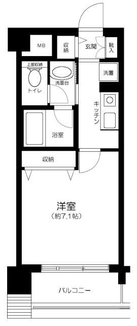 アール・ケープラザ横浜5(1K/9階)の間取り写真