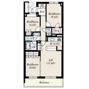 S-FORT横浜青葉台(3LDK/2階)の間取り写真