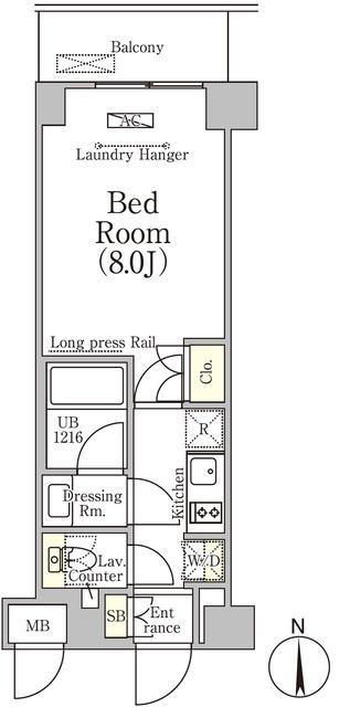 ベルファース大森山王(1K/1階)の間取り写真