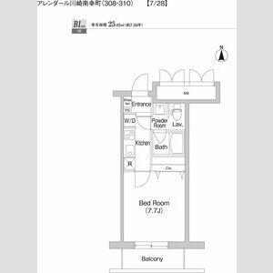 プライムアーバン川崎南幸町(1K/5階)の間取り写真