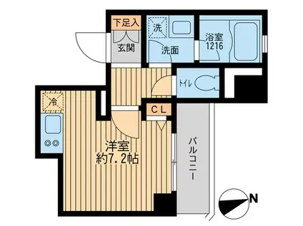 クリオ戸越銀座弐番館(ワンルーム/13階)の間取り写真
