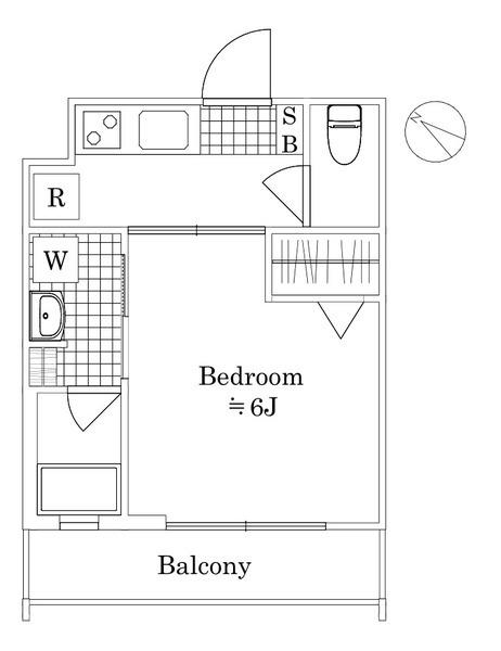 ラフィスタ元町Ⅰ(1K/2階)の間取り写真