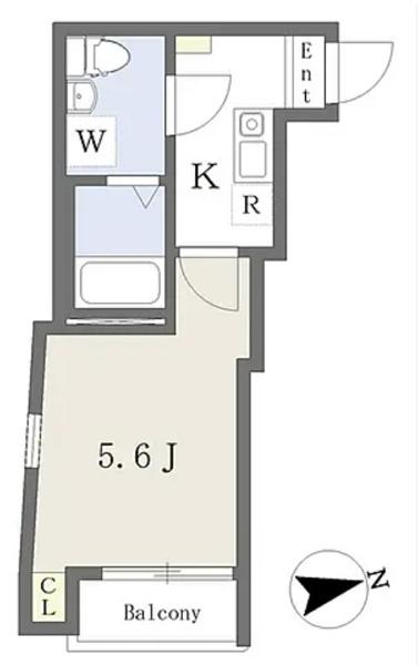 プライムレーベル追浜(1K/1階)の間取り写真