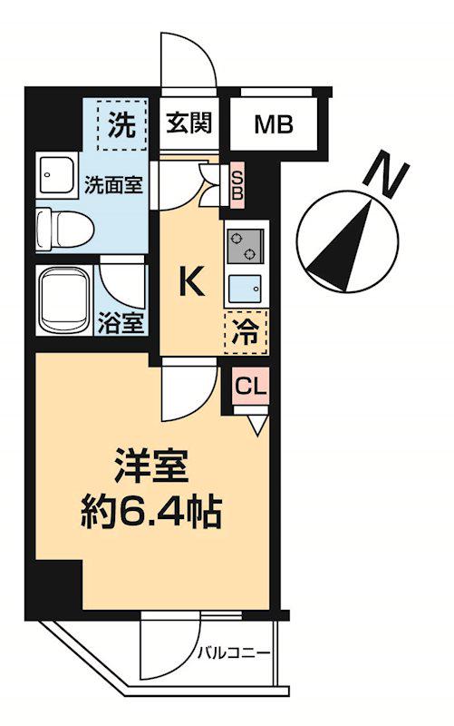 AZEST横濱関内(1K/5階)の間取り写真