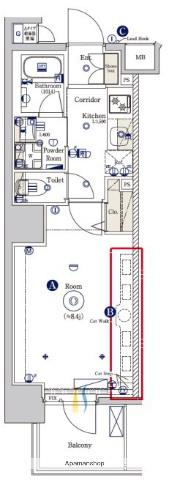 SYNEX YOKOHAMA-AOKICHO(1K/4階)の間取り写真
