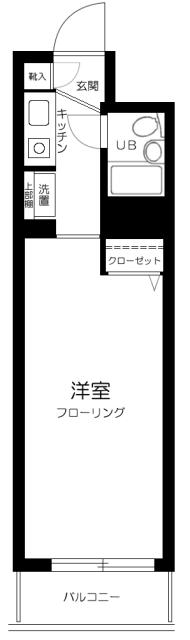 ドム雪ヶ谷大塚(1K/2階)の間取り写真