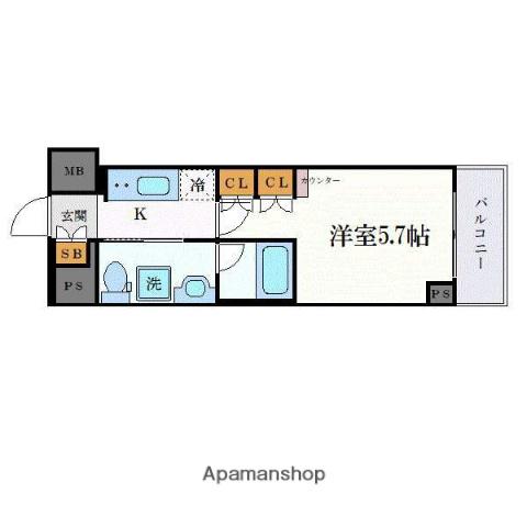 クレヴィスタ横浜関内(1K/8階)の間取り写真