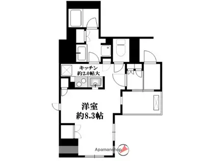 アルス横浜ベイアドレス(ワンルーム/2階)の間取り写真