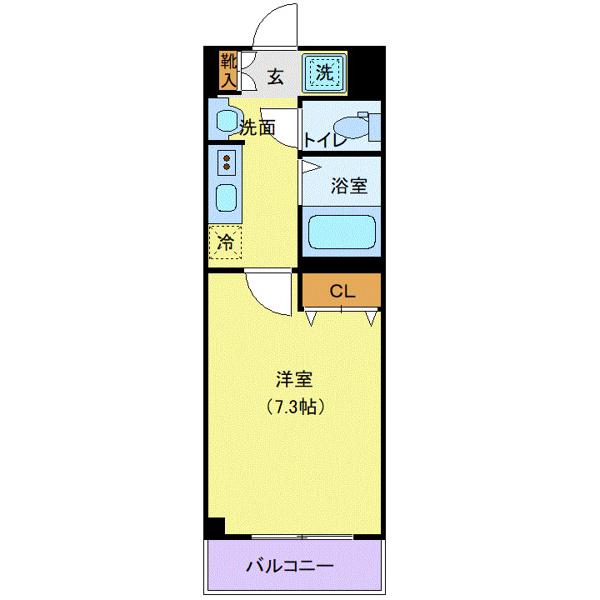 シャトール田口金沢八景(1K/6階)の間取り写真