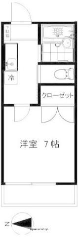 大木ハイム(ワンルーム/2階)の間取り写真