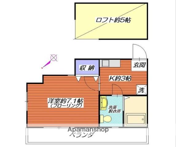 アネックス新横浜B棟(1K/2階)の間取り写真