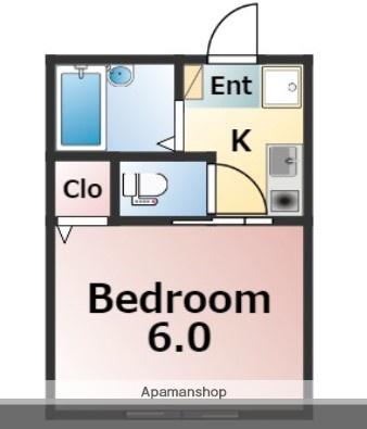 FLヴィラ六浦(1K/2階)の間取り写真