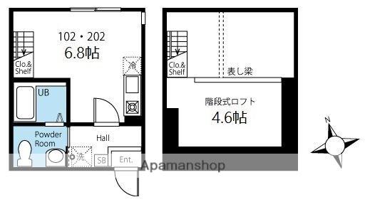 ハーミットクラブハウスレスペデザ戸塚(ワンルーム/1階)の間取り写真