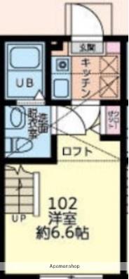 ブリックコート横浜(1K/1階)の間取り写真