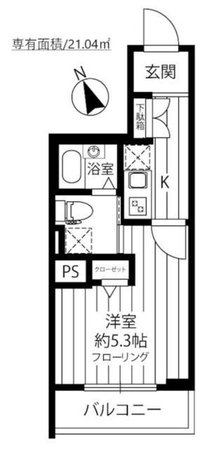 スカイコート蒲田弐番館(1K/3階)の間取り写真