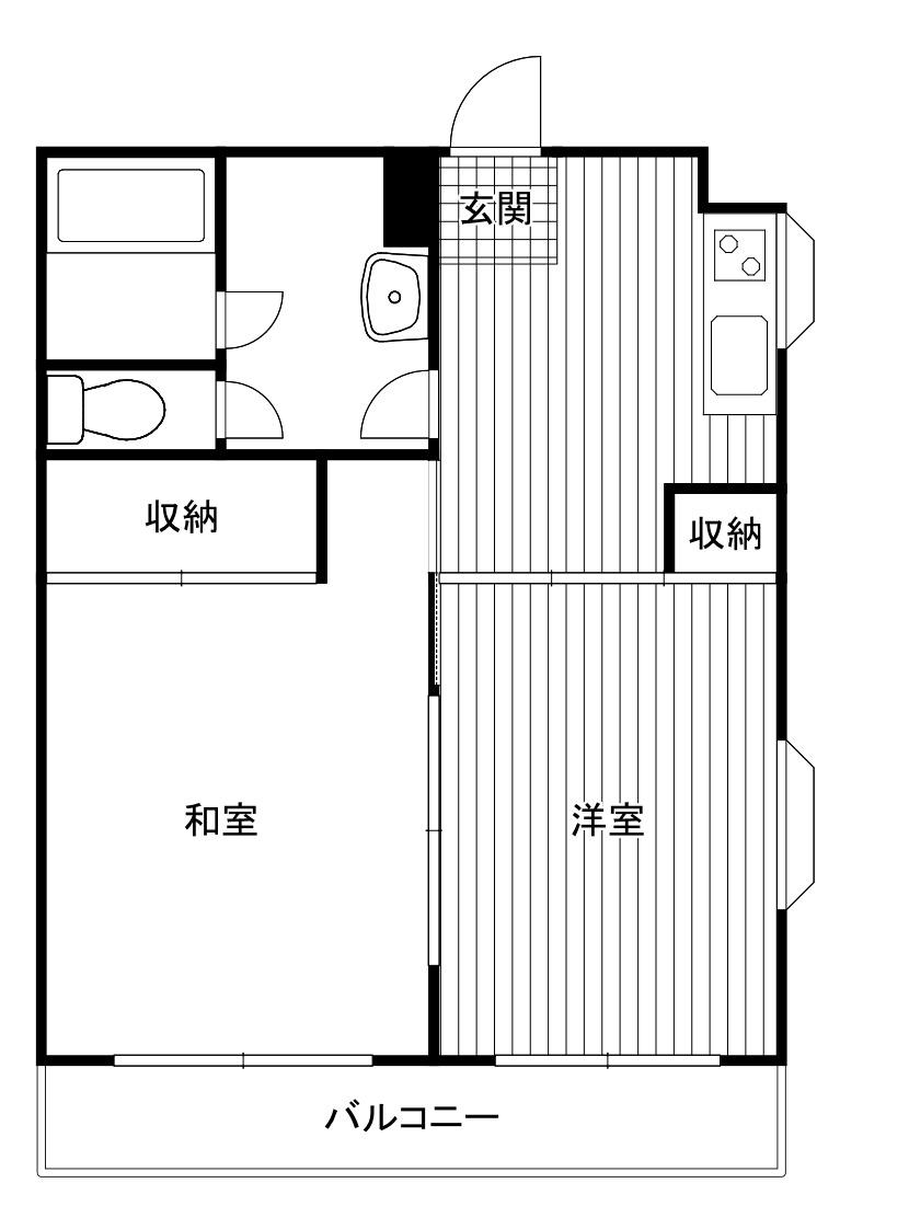 バードヒルズ戸塚Ⅱ(2DK/1階)の間取り写真