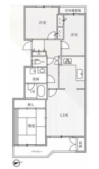 TSGARDEN横浜反町(3LDK/3階)の間取り写真