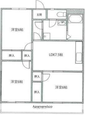 エトワール湘南(3DK/4階)の間取り写真