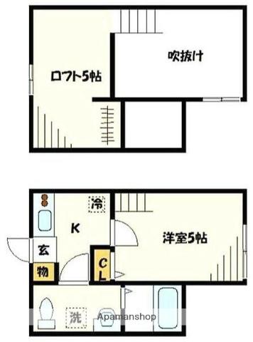 COZY HOUSE 相模原(1K/1階)の間取り写真