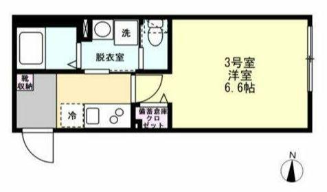 プレミアムコート川崎東門前(1K/3階)の間取り写真