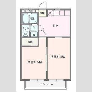 ラ・グリューⅣ(2LDK/1階)の間取り写真