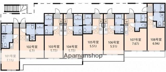 シティ湘南(ワンルーム/2階)の間取り写真