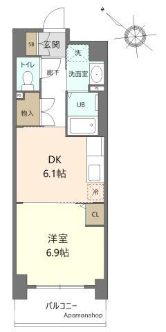 ステイブル協和(1DK/2階)の間取り写真
