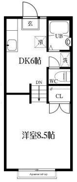 レガーロ(1DK/2階)の間取り写真