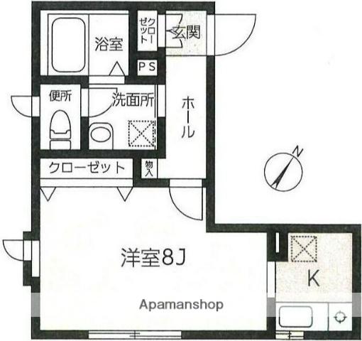 スコイアットリーノ(1K/1階)の間取り写真