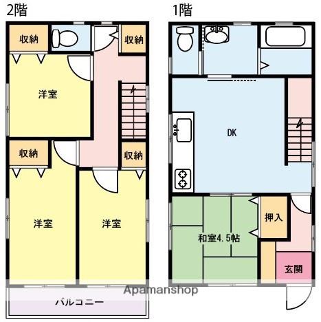 南武線 鹿島田駅 徒歩28分 2階建 築16年(4DK)の間取り写真