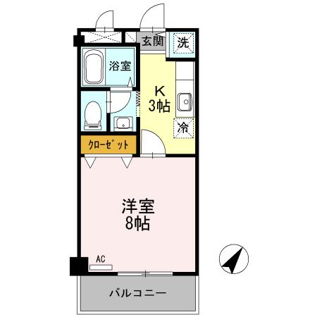 ブランシュ(1K/1階)の間取り写真