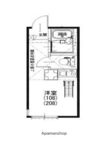 プライムテラス南林間(ワンルーム/1階)の間取り写真