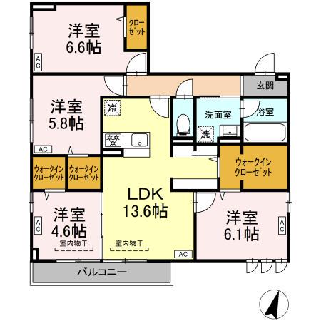 レジデンス湘南II(4LDK/2階)の間取り写真