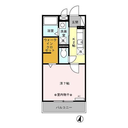 エクレール(1K/2階)の間取り写真