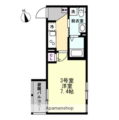 チャオ本厚木(1K/1階)の間取り写真